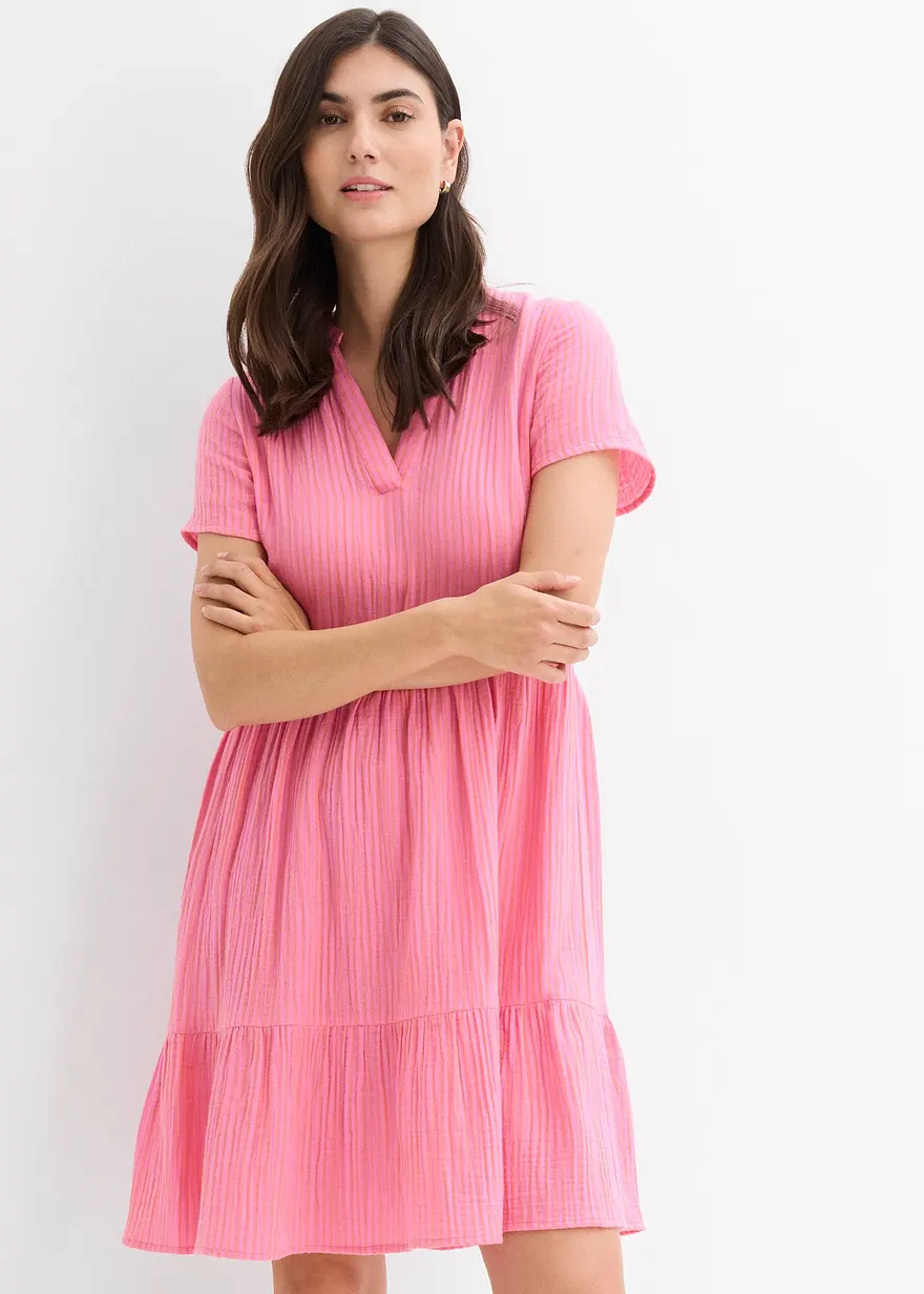 Gestreiftes Kleid aus Musselin