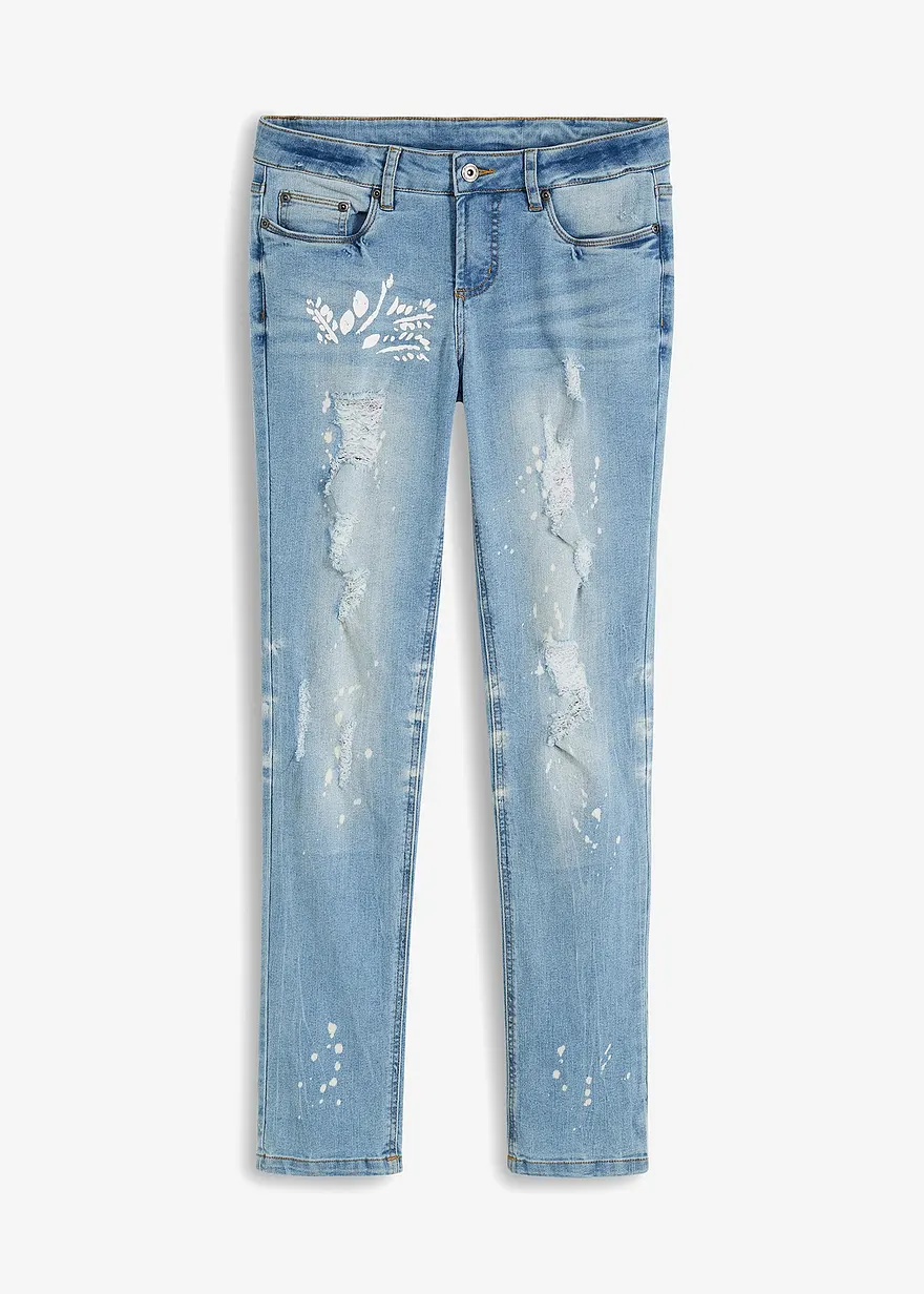 Straight-Jeans Mid Waist, Print