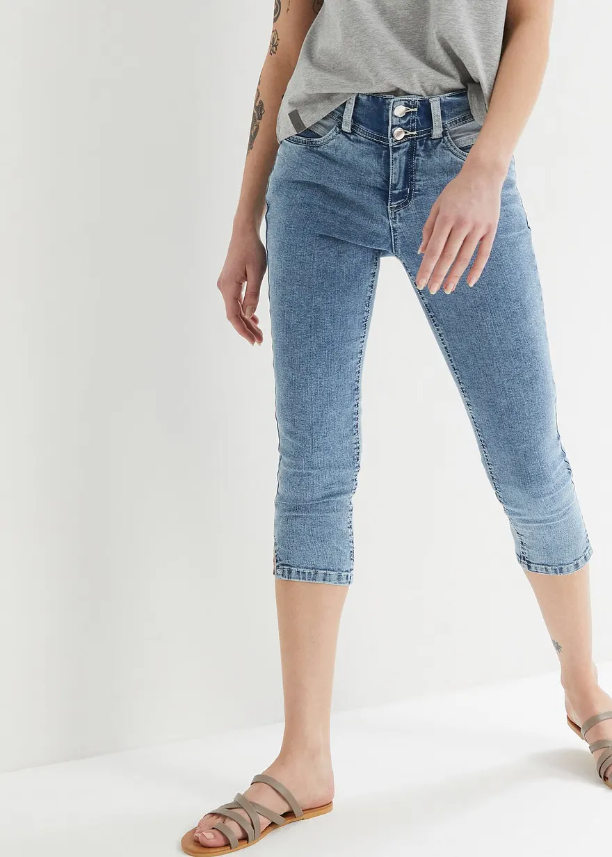Skinny Jeans Mid Waist, knieumspielend Stretch