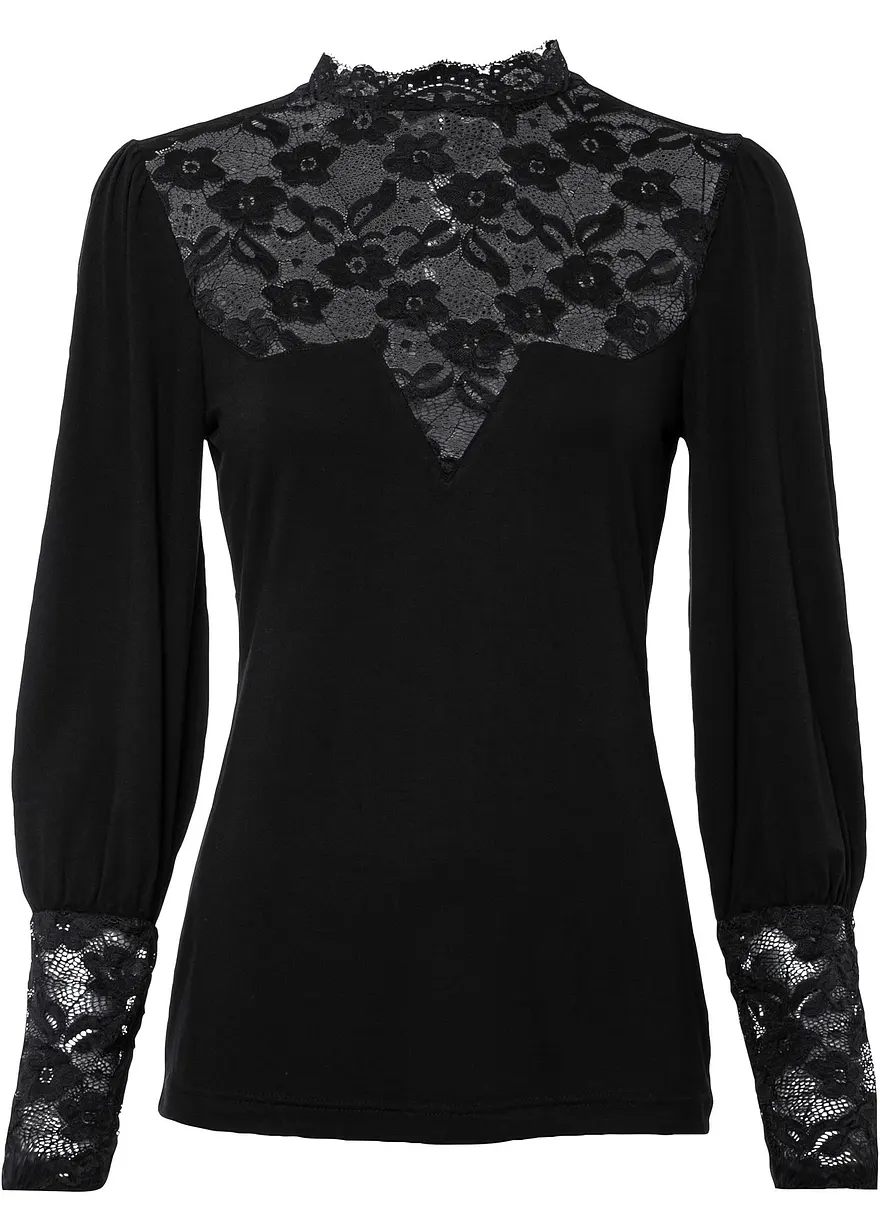 Langarmshirt mit Spitze