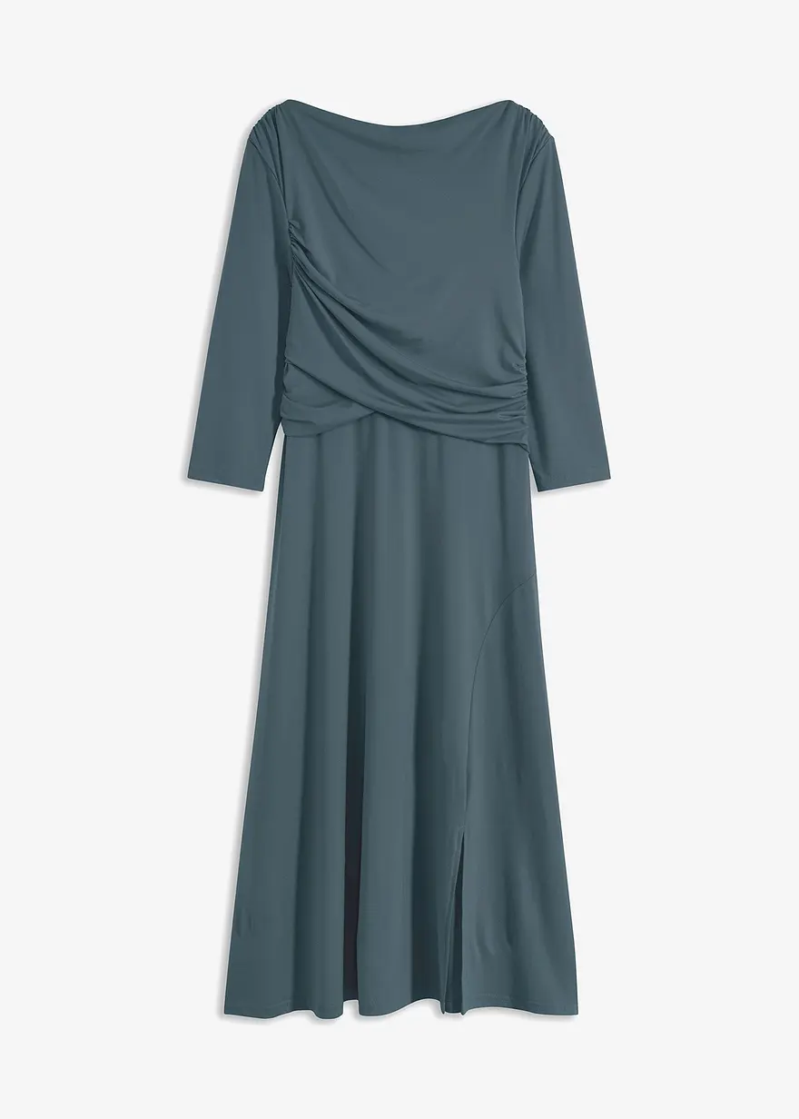 drapiertes Midikleid mit 3/4 Ärmel
