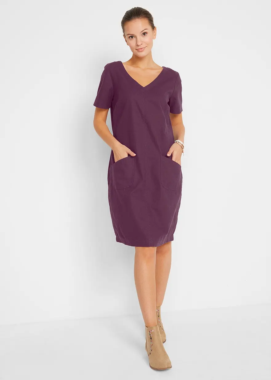 Minikleid mit Leinen