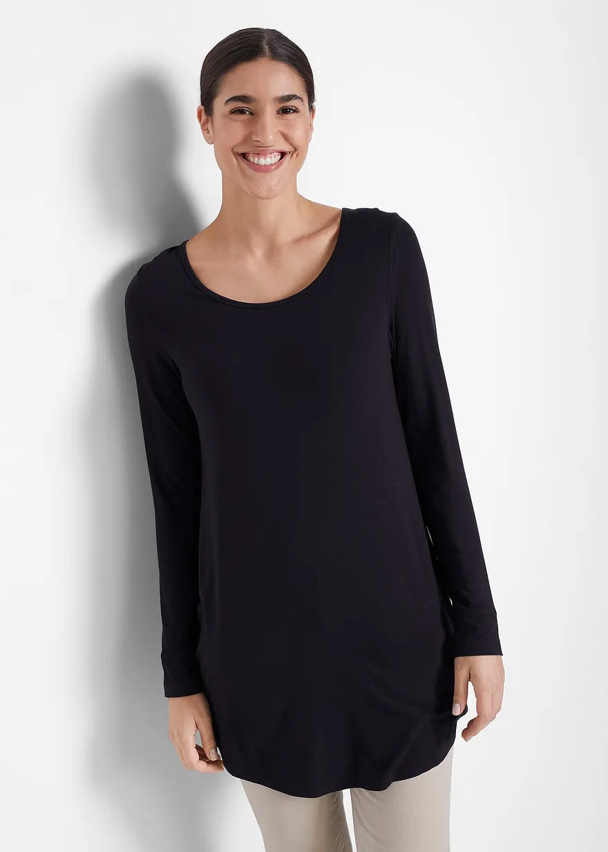 Viskose Longshirt, Langarm