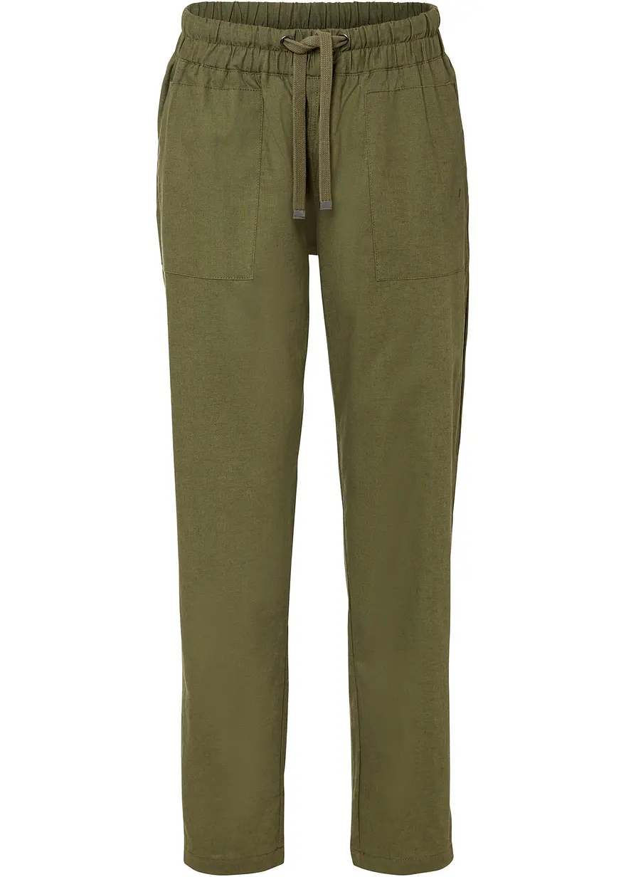Schlupfhose aus luftigem Leinen-Mix