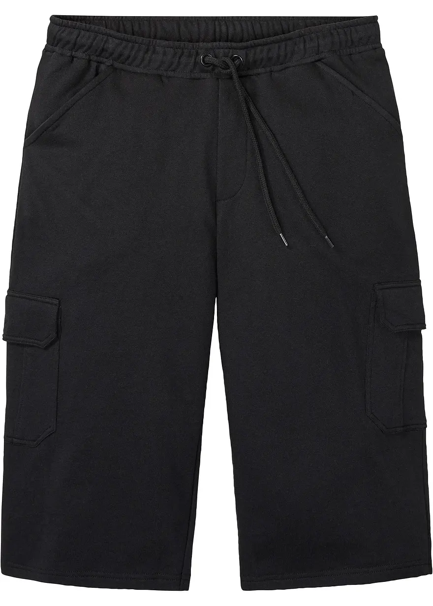 Long-Sweat-Cargobermuda aus reiner Baumwolle, Regular Fit