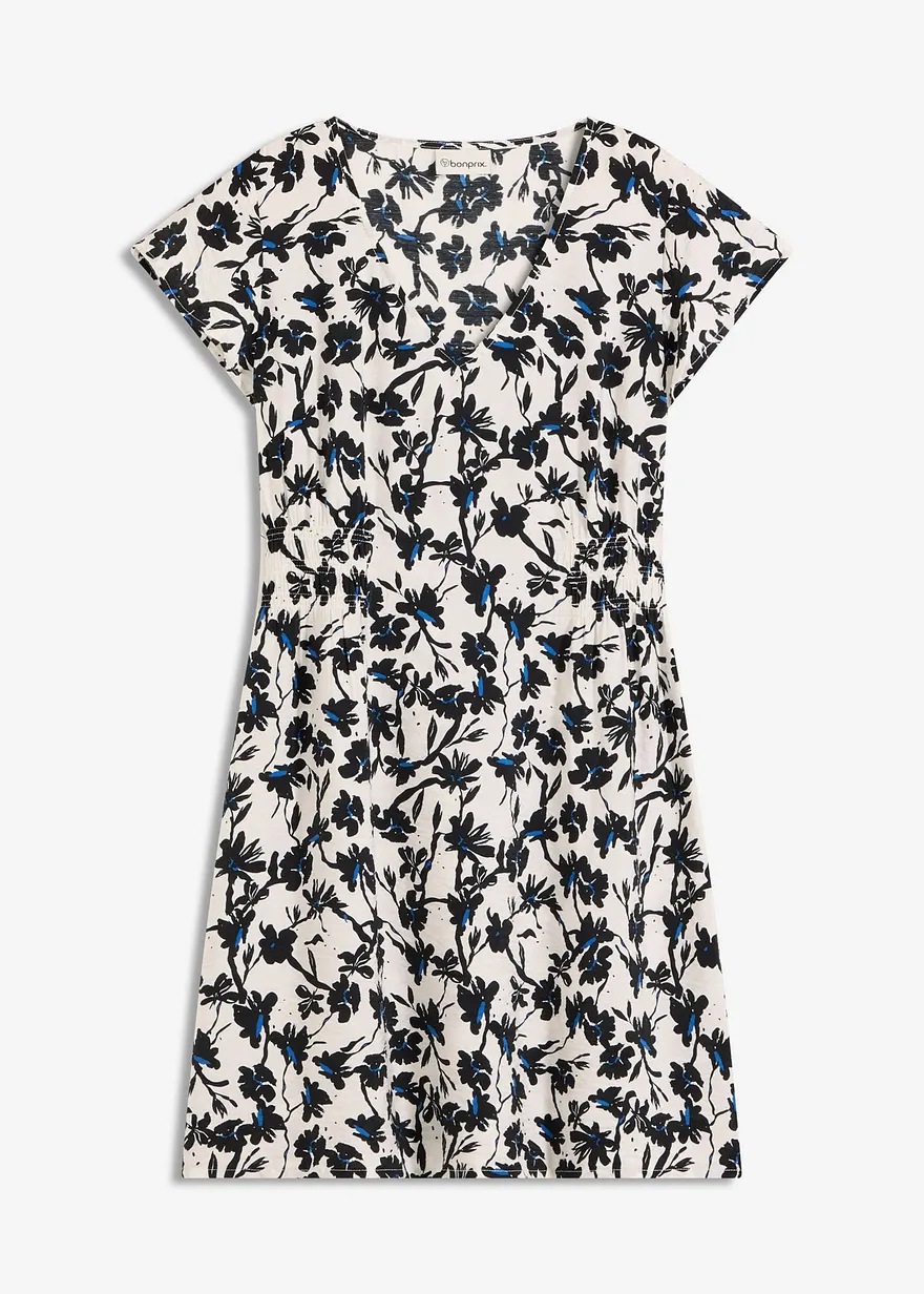 Kleid mit Flügelärmeln aus strukturiertem Material