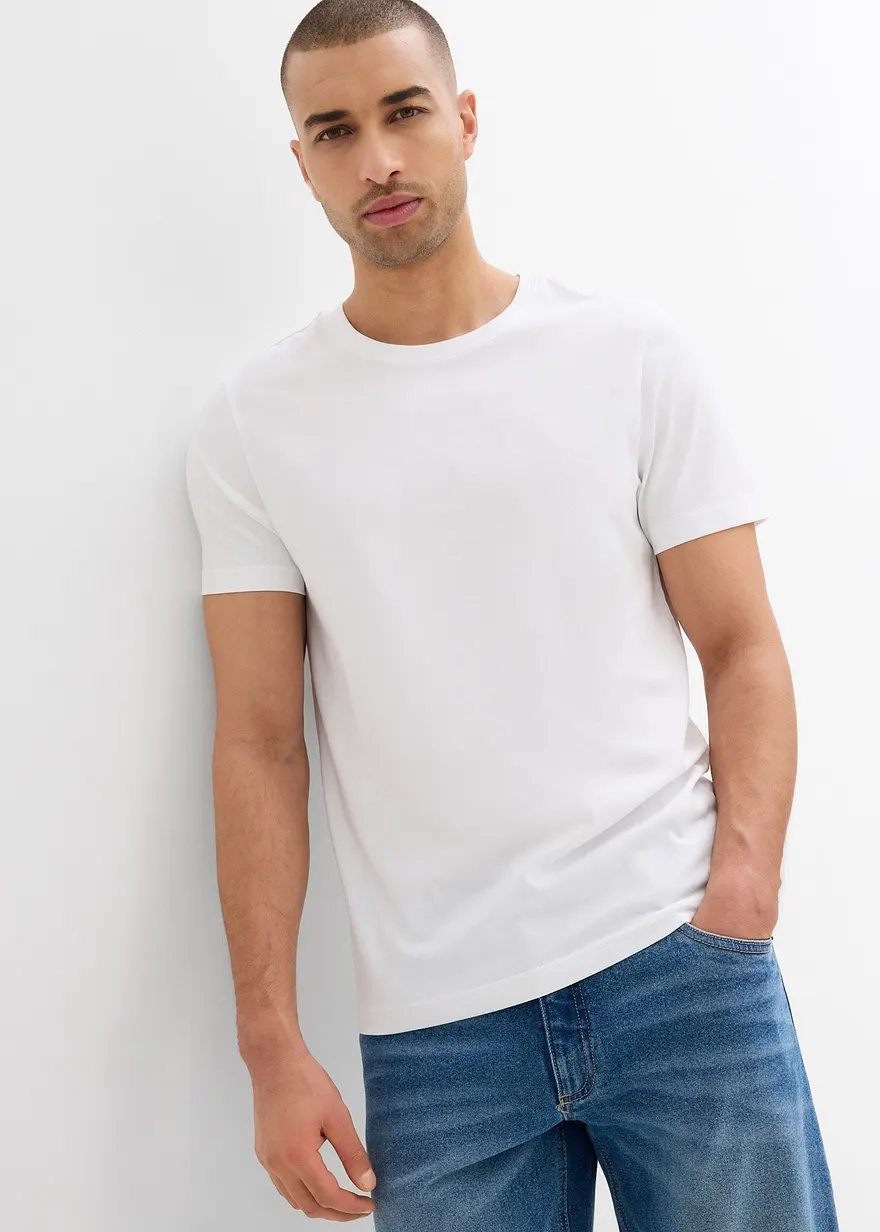 T-Shirt (2er Pack) aus reiner Bio-Baumwolle, Slim fit