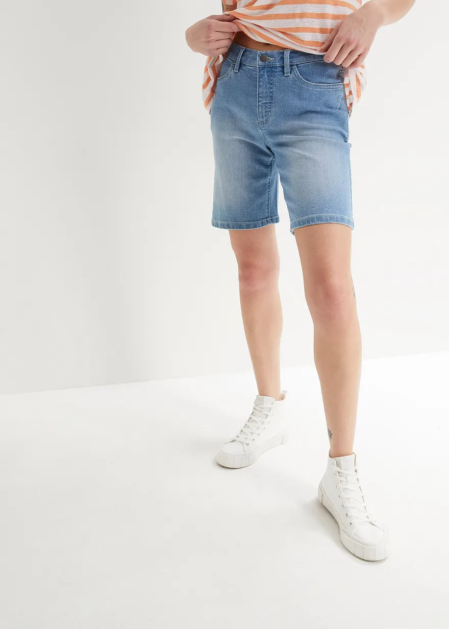 Straight Jeans Bermuda Mid Waist