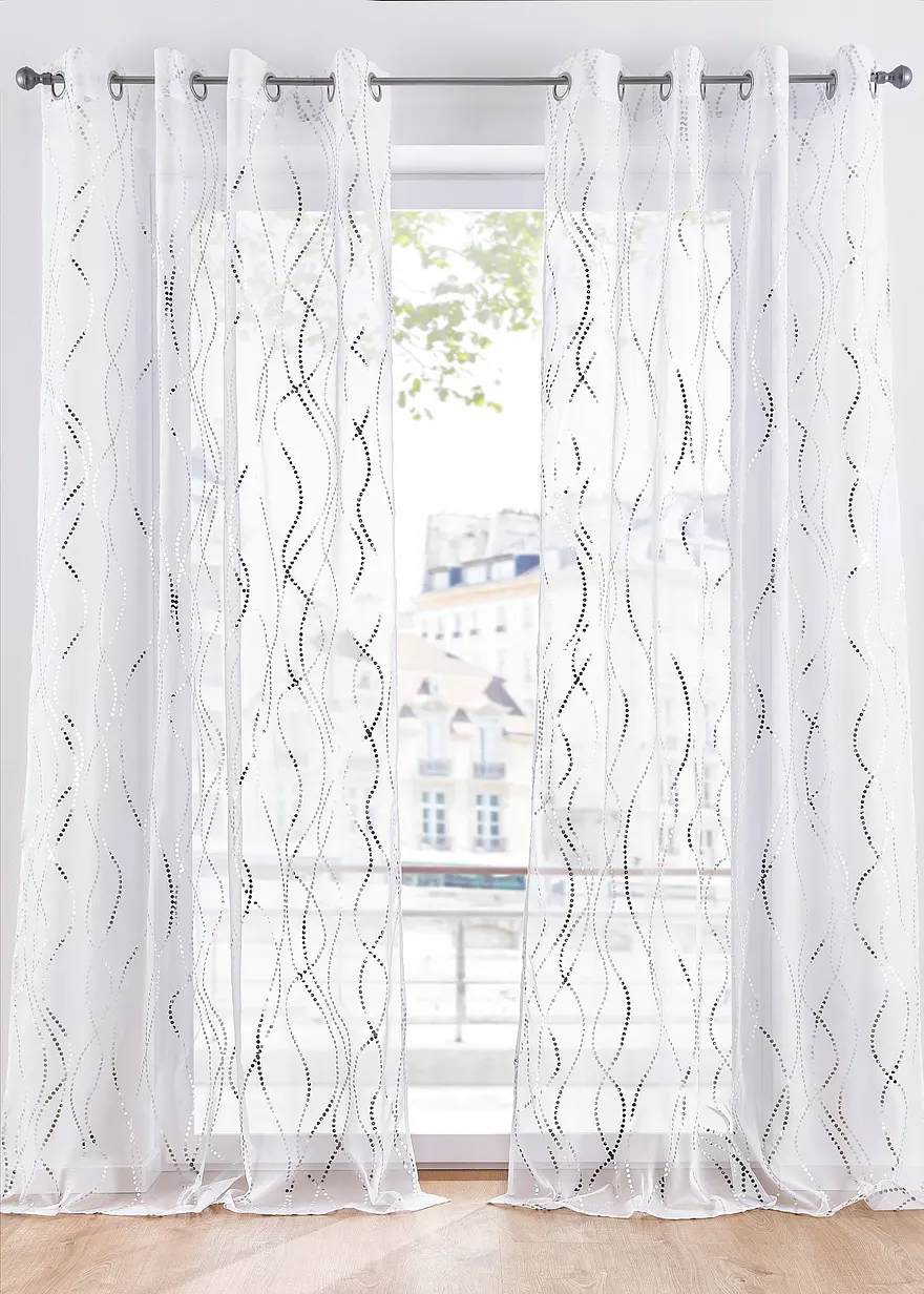 Gardine mit Glanz Druck (1er Pack)