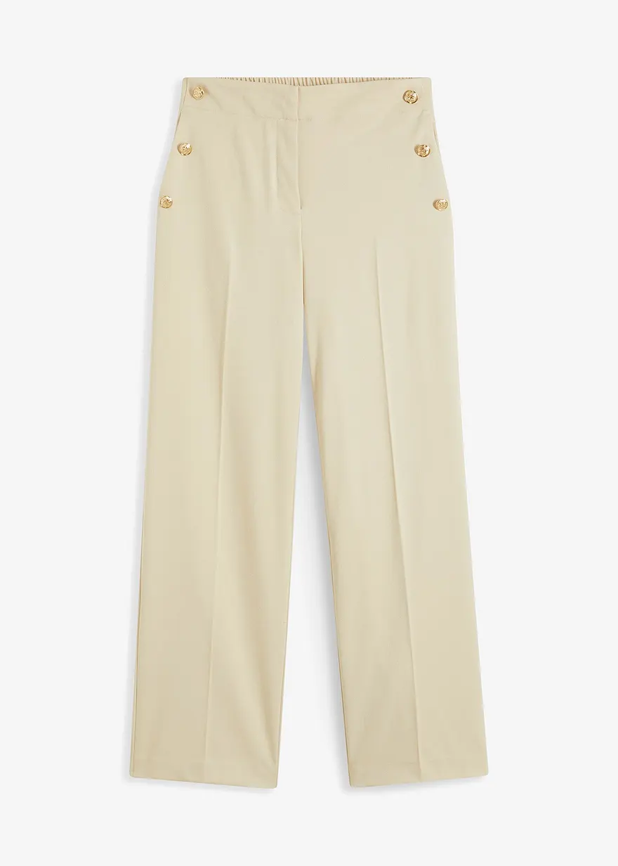 Marlenehose mit dekorativen Knöpfen