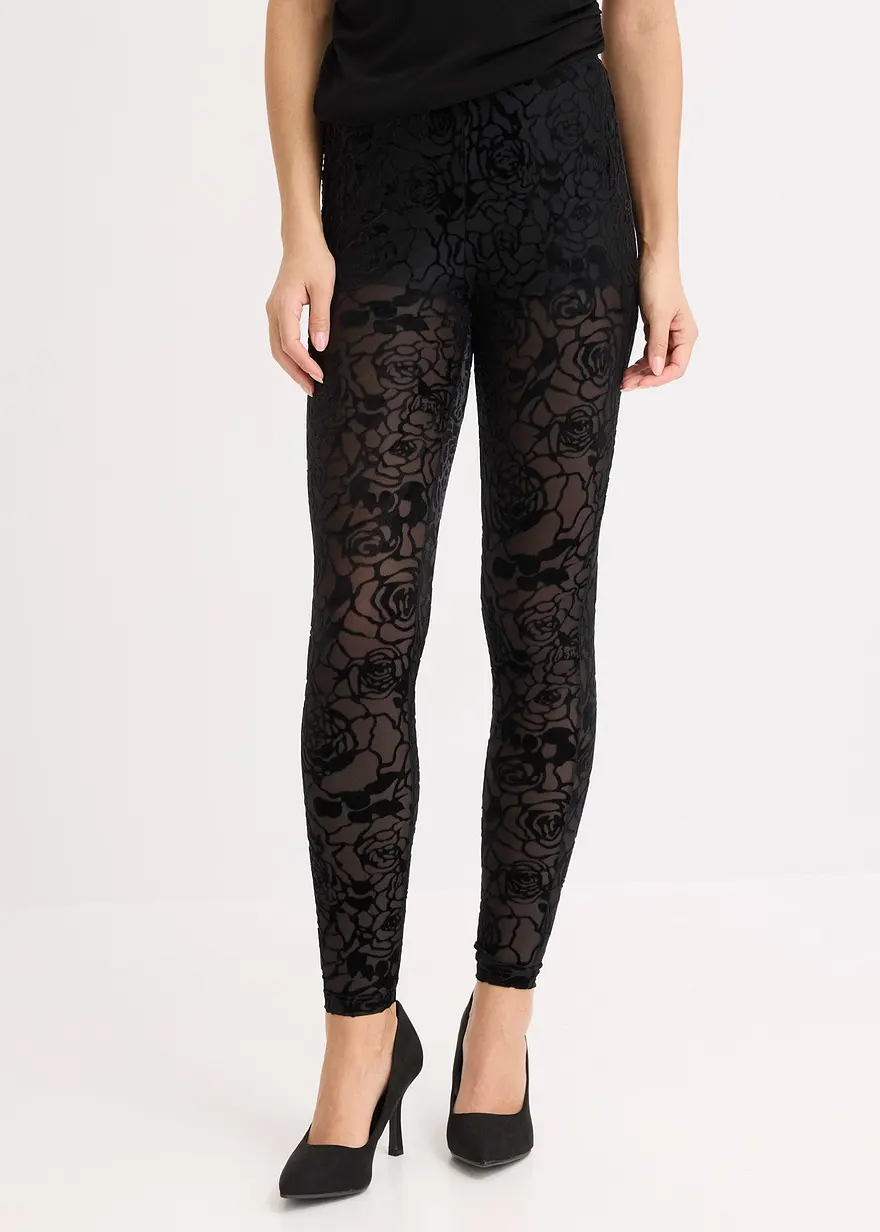 Leggings mit Burnout und leichter Transparenz