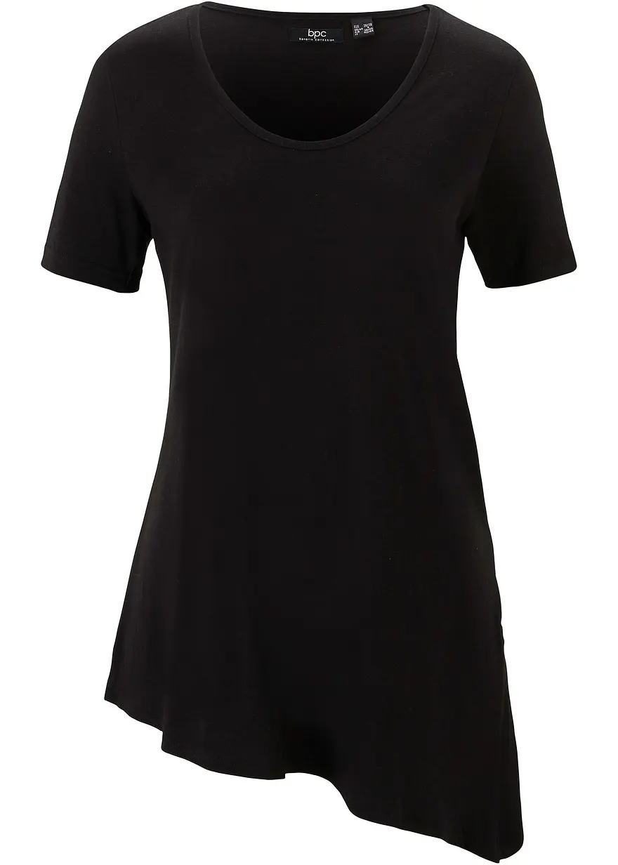 Asymetrisches Longshirt aus Baumwoll-Viskose-Mischung
