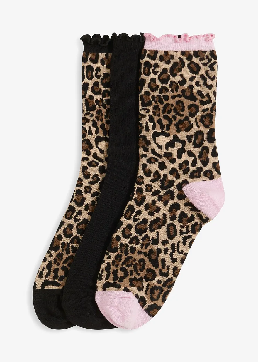 Socken mit Rüschen mit Bio-Baumwolle (3er Pack)
