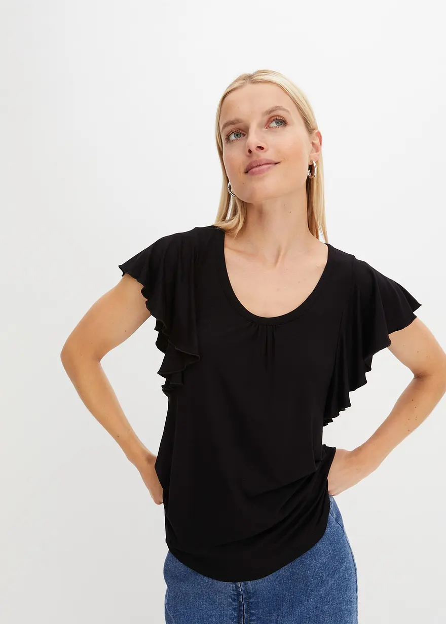 Shirt mit Volant-Ärmel