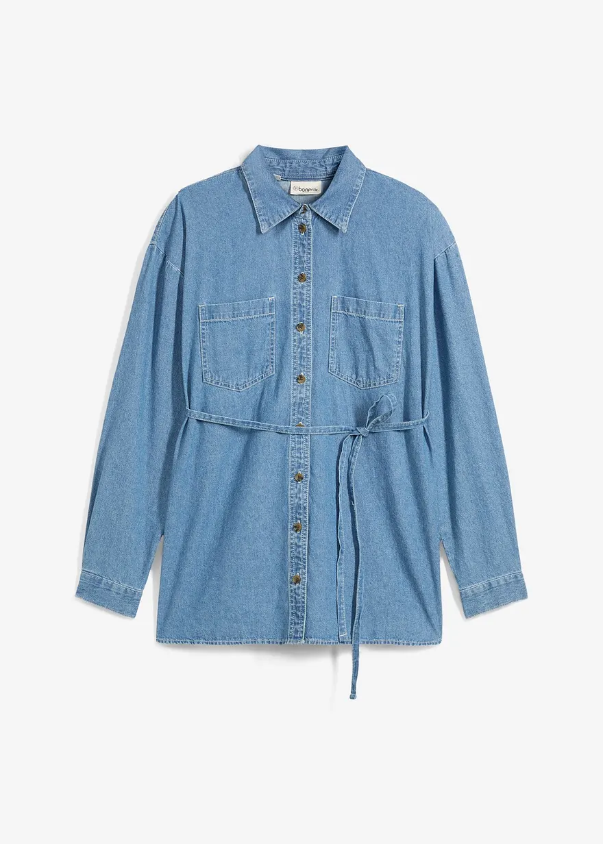 Umstands- und Stilljeanshemd aus reiner Baumwolle