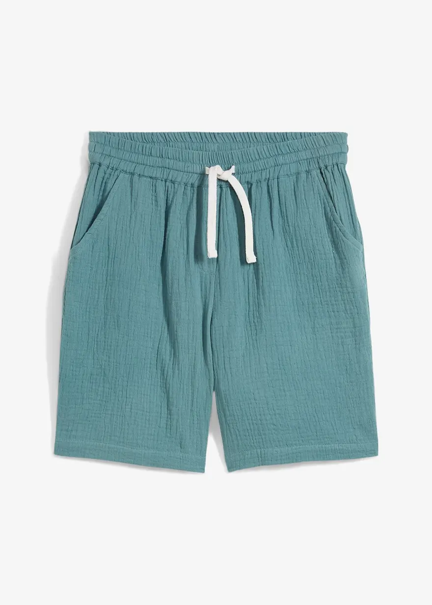 Schlupf-Shorts aus luftigem Musselin, Loose Fit