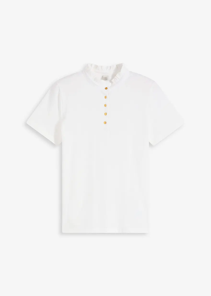 Shirt aus Baumwolle mit Rüschen