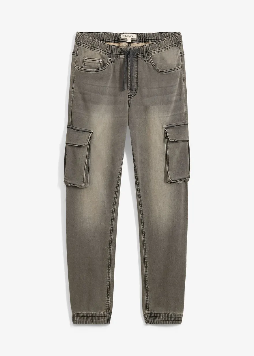 Slim Fit Schlupf-Sweat-Jeans, Straight