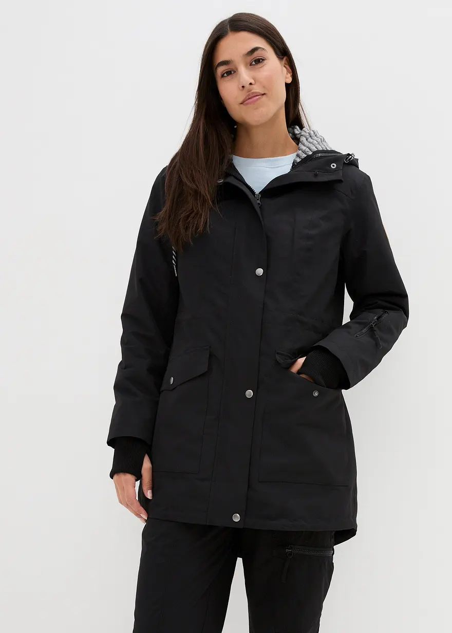 wasserdichte 3in1 Longjacke mit praktischen Taschen