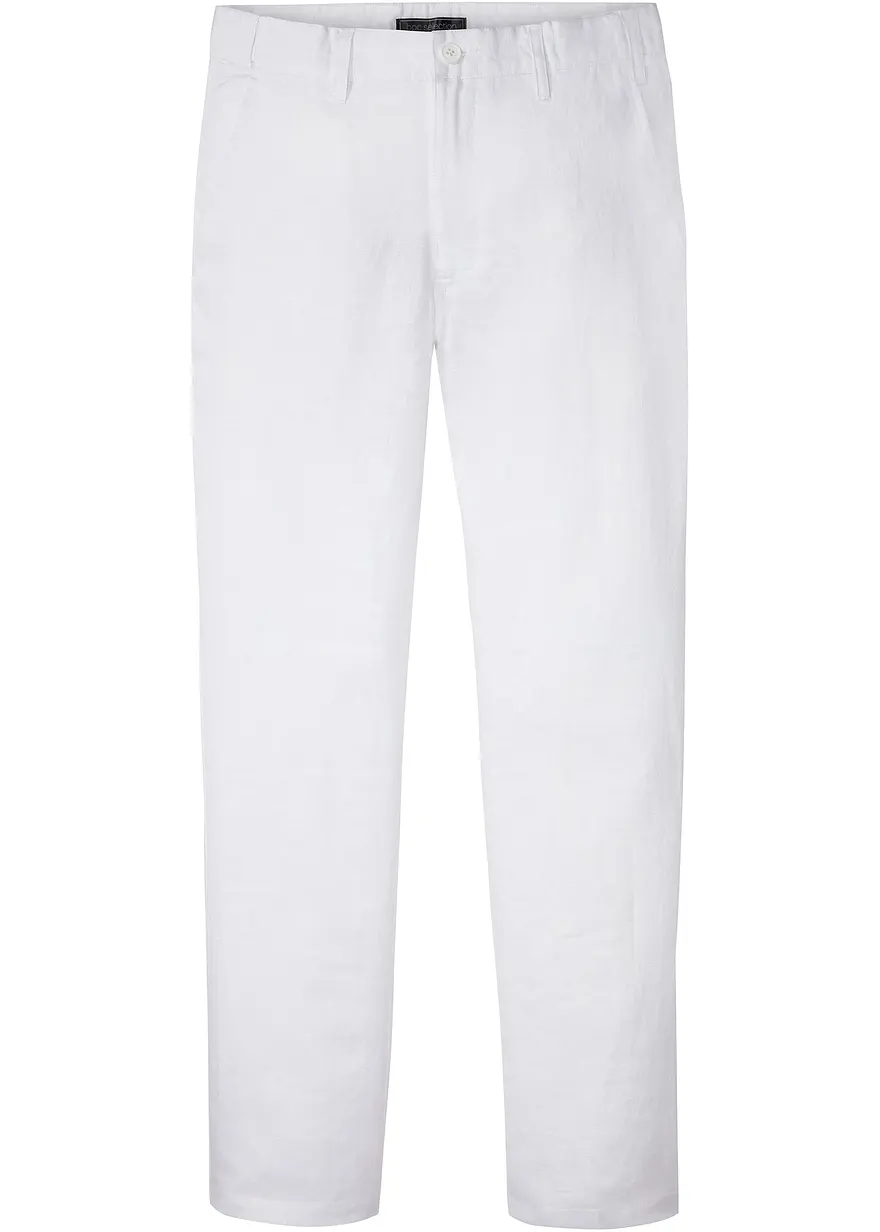 Regular Fit Chinohose aus reinem Leinen, Straight