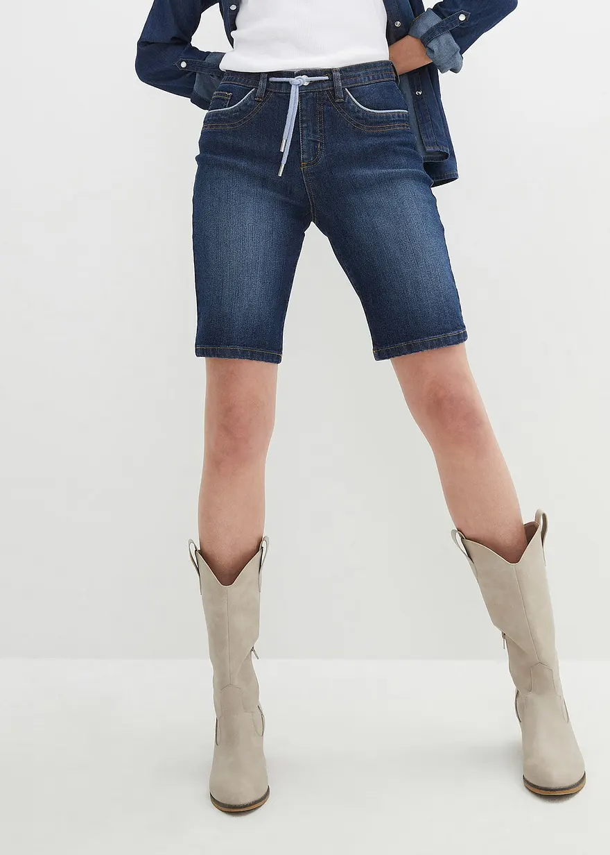 Jeans Bermuda Slim Fit Mid Waist
