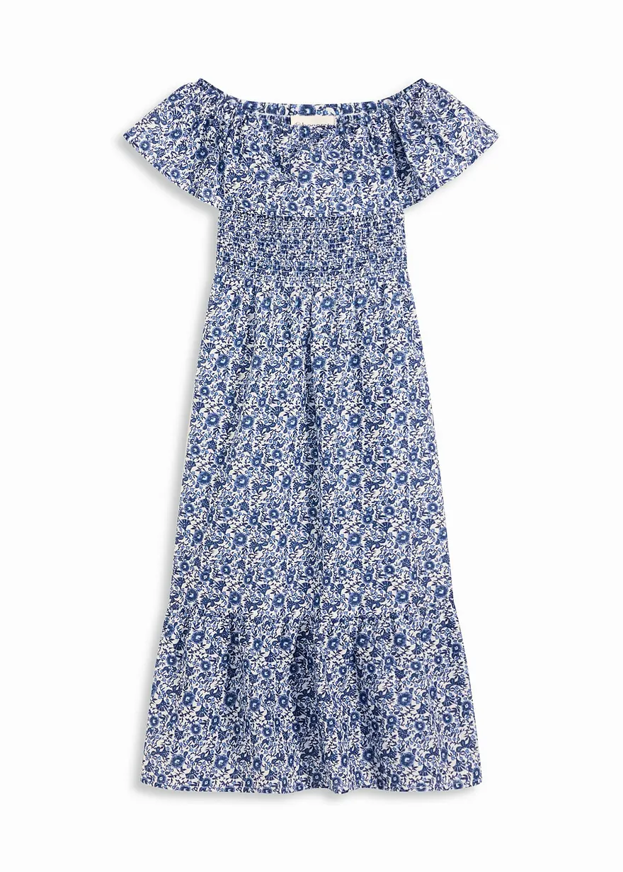 Boho-Midikleid mit Carmenausschnitt aus leichter Baumwolle