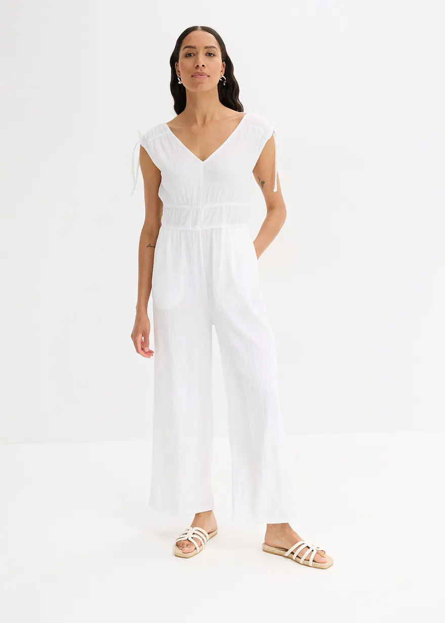 Jumpsuit aus strukturiertem Crêpe