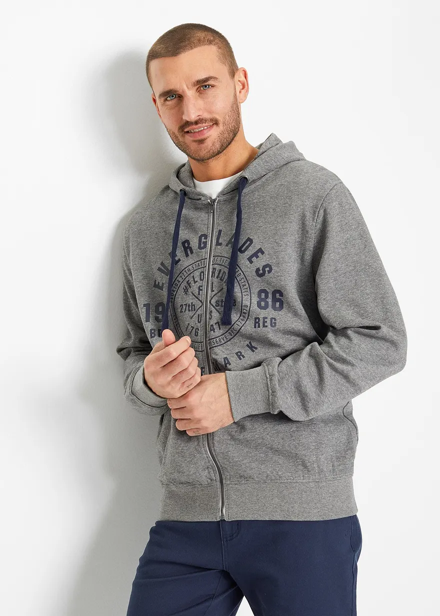 Kapuzen-Sweatjacke mit Komfortschnitt