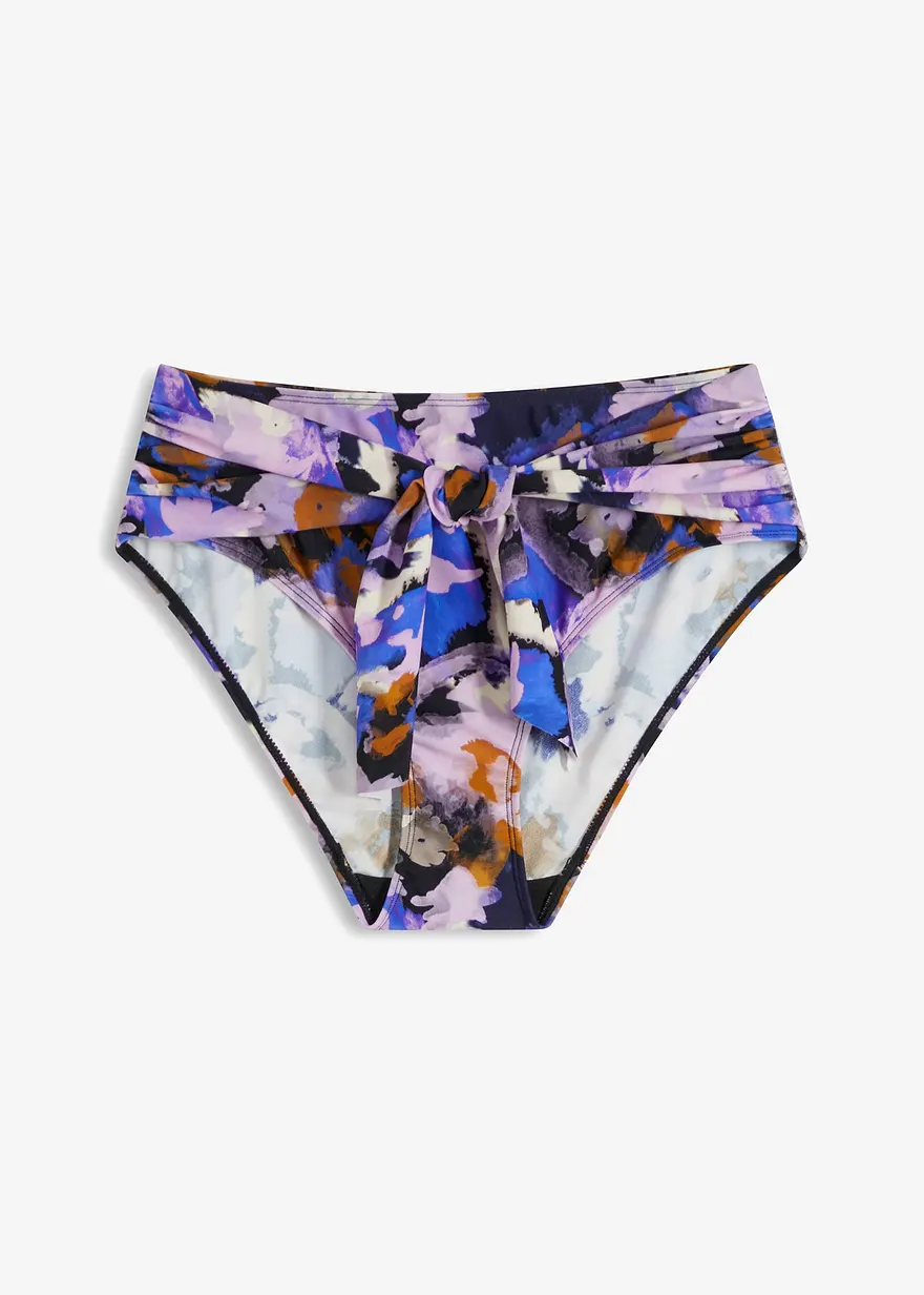 High waist Bikinihose mit Bindegürtel und normalem Beinausschnitt