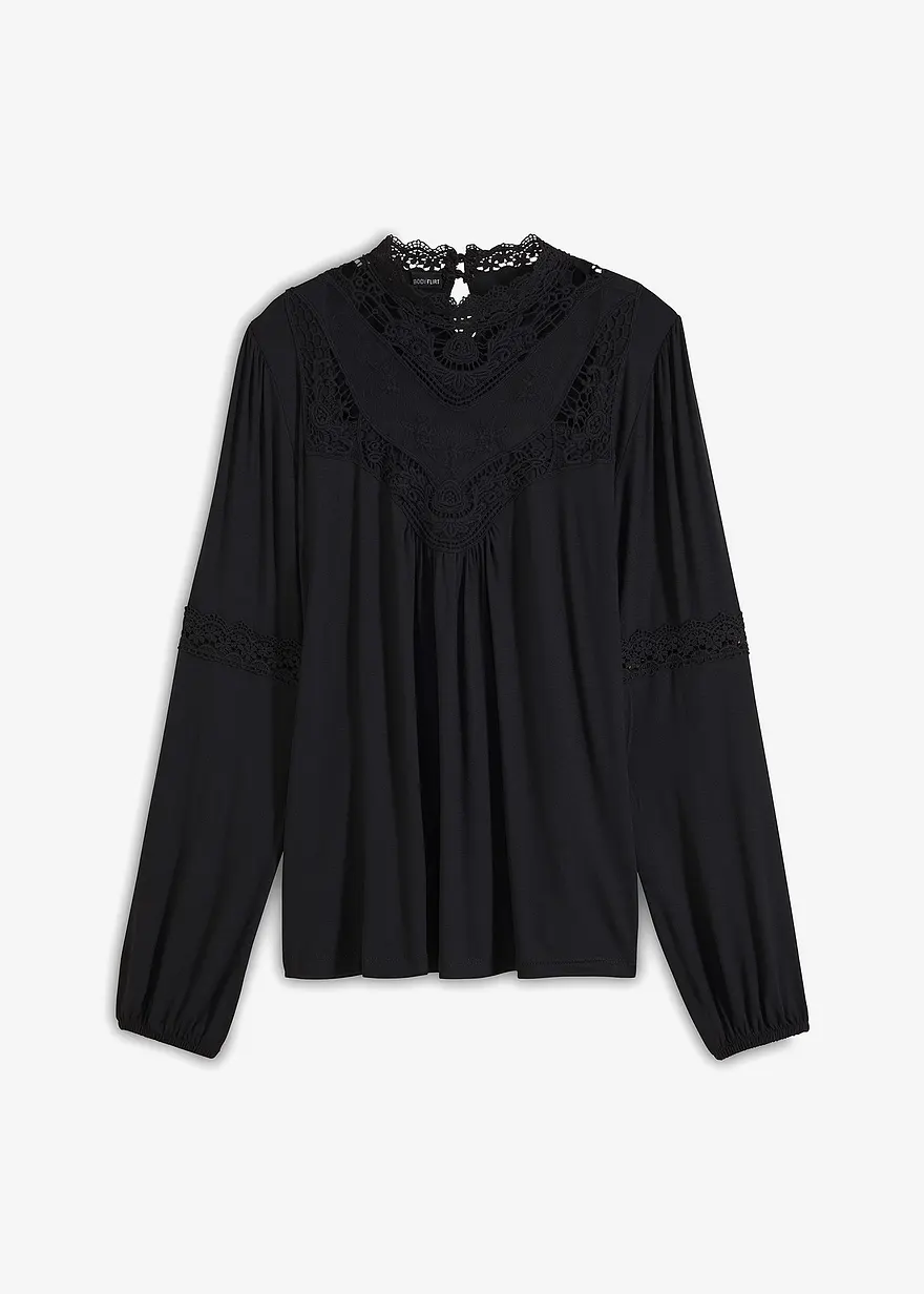 Langarmshirt mit Spitze