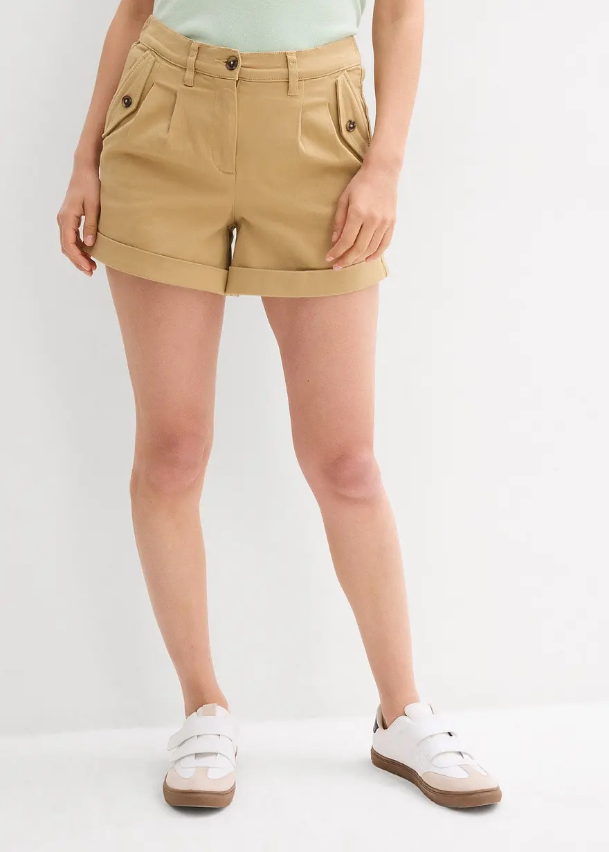Twill-Shorts mit hohem Bund