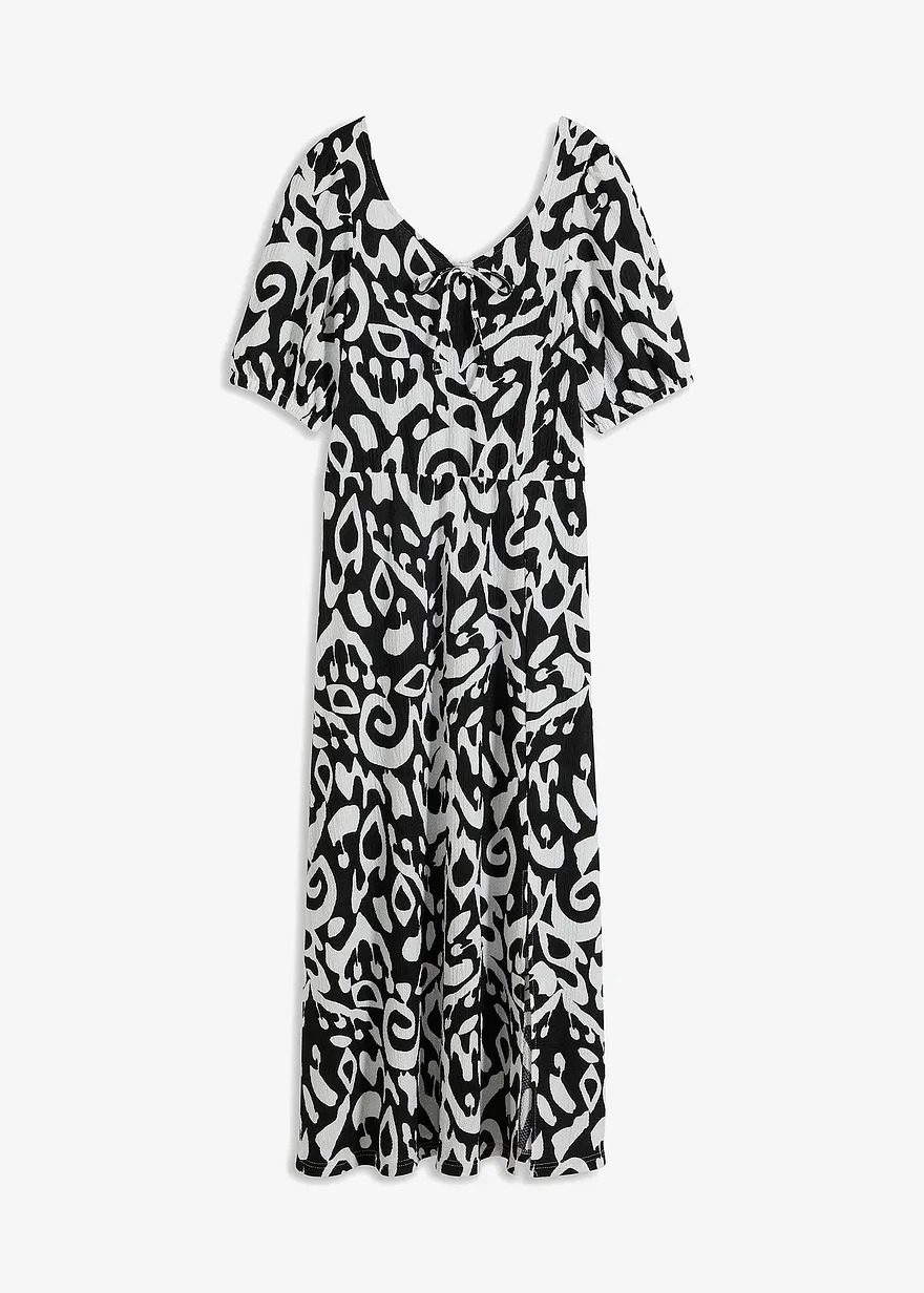 Kleid aus Jersey-Crêpe mit langem Schlitz