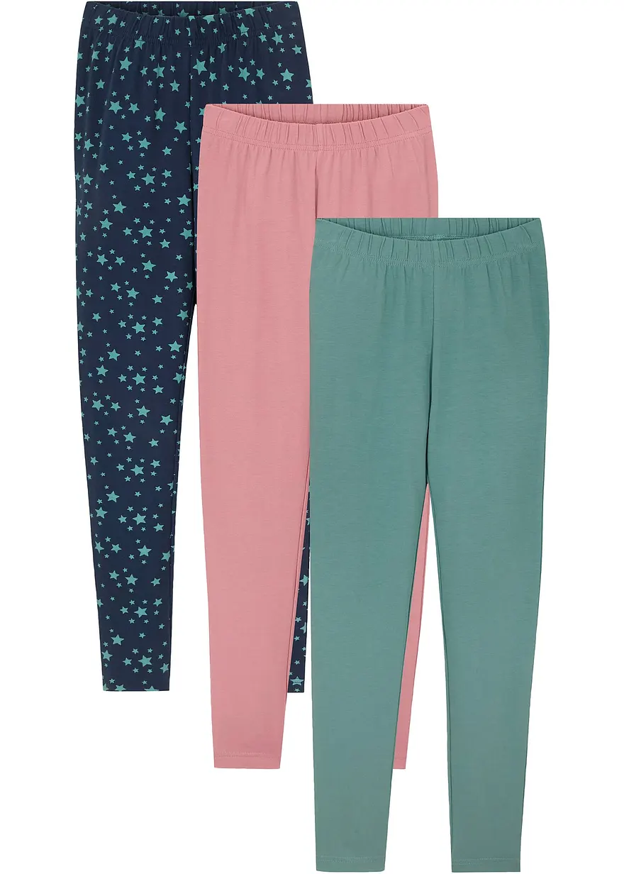 Leggings aus elastischem Bio-Baumwoll-Mix (3er-Pack)