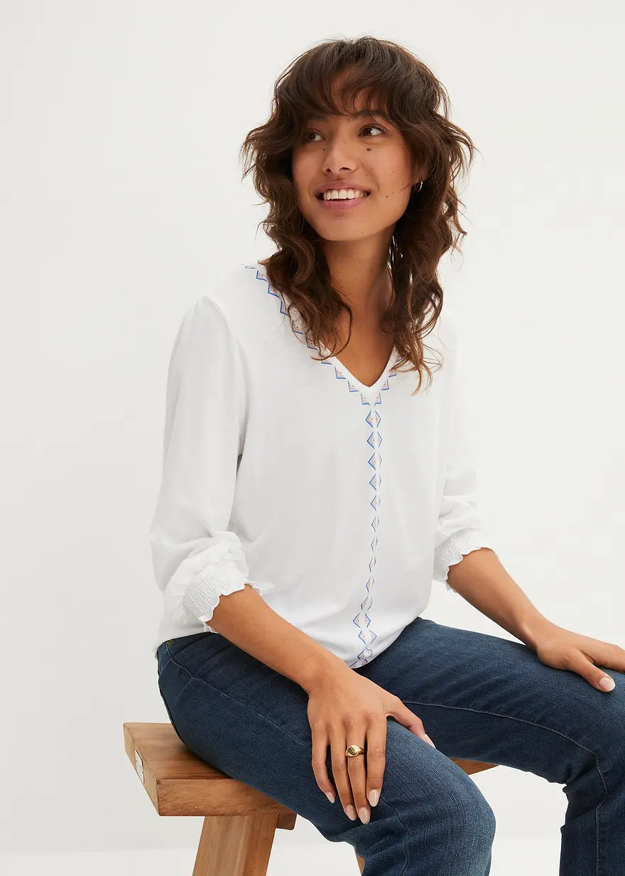 Shirt-Tunika aus Viskose-Mix