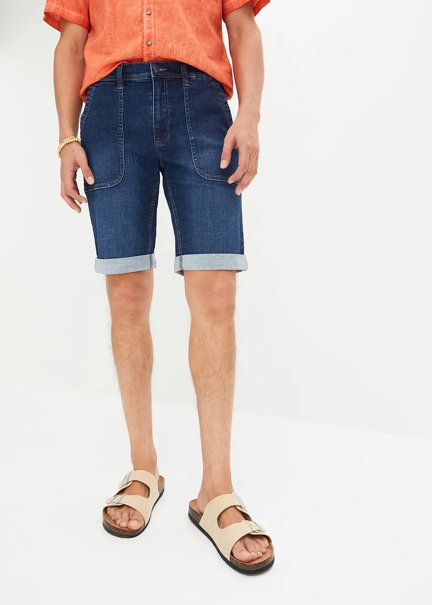 Stretch-Jeans-Bermuda, Regular Fit