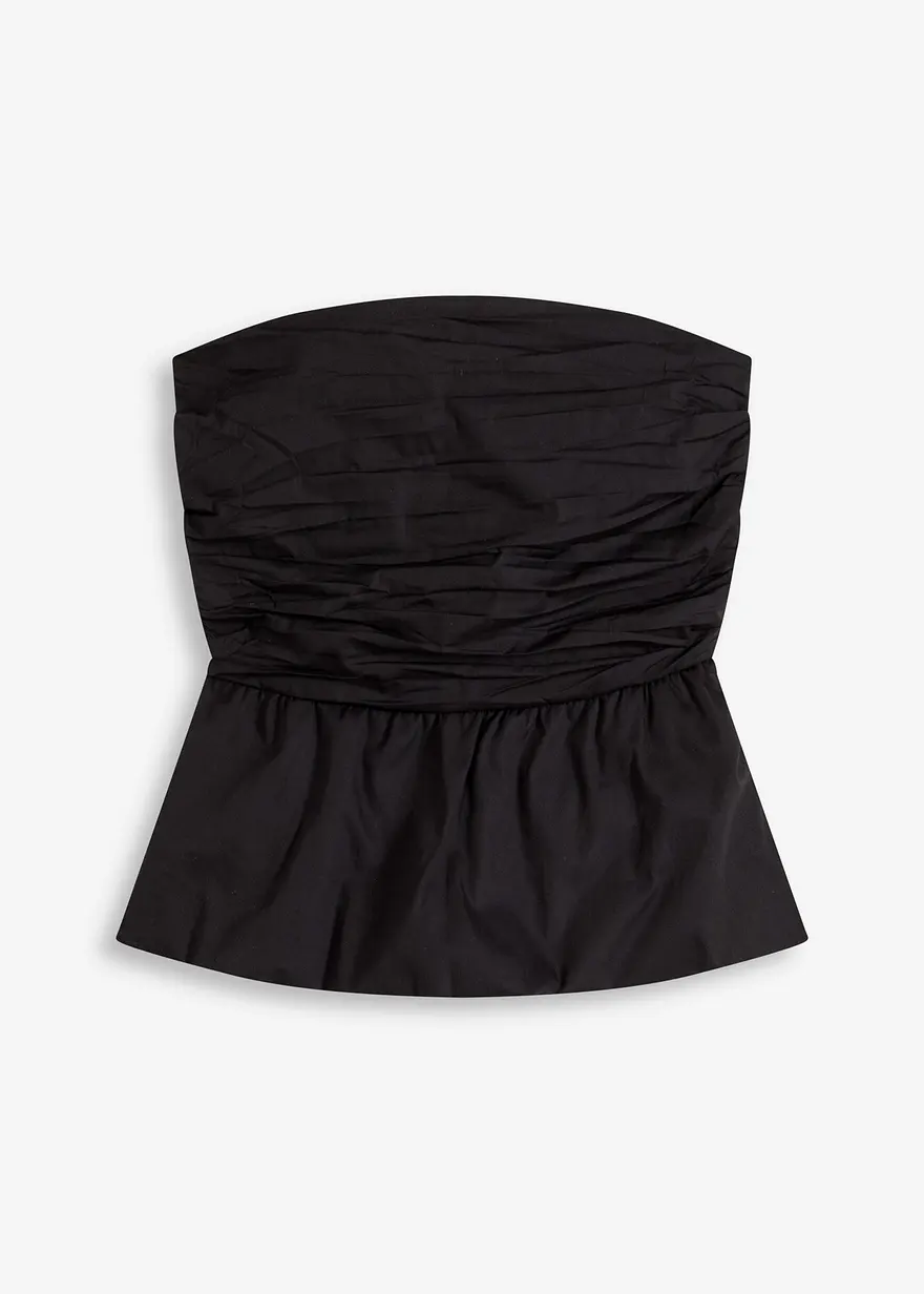 Ärmellose Bluse mit Ballon-Saum