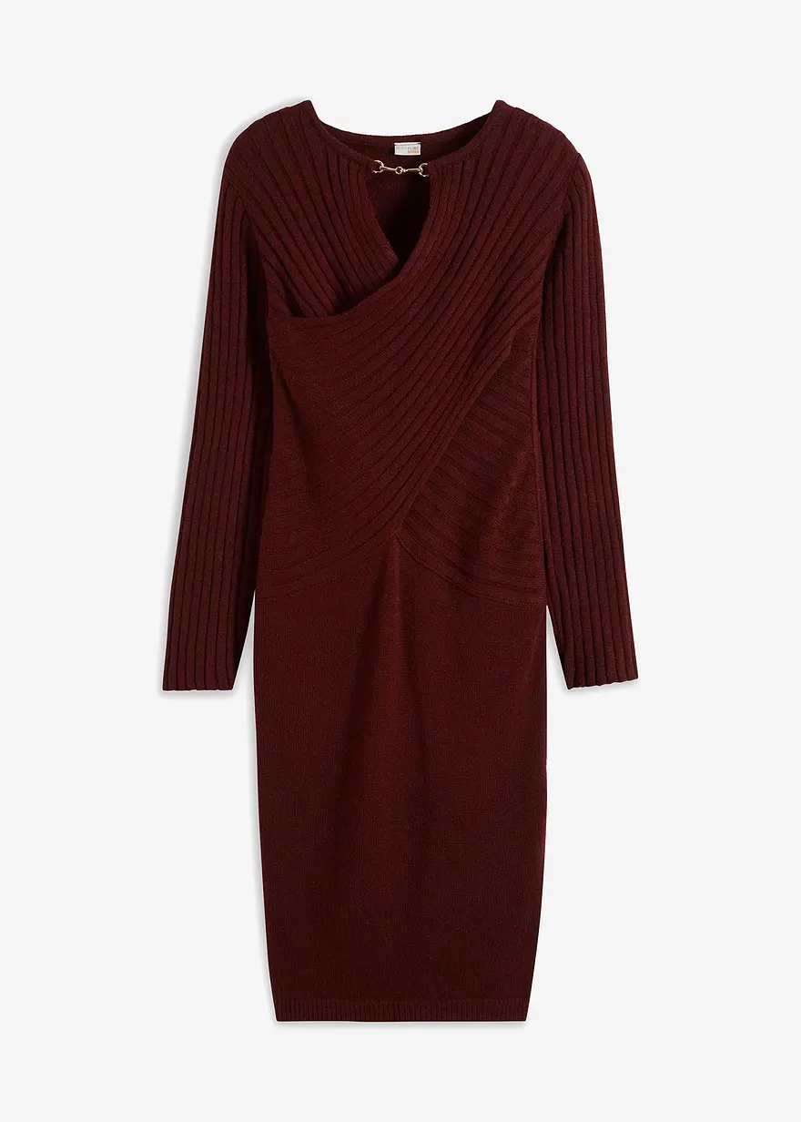 Figurbetontes Strickkleid mit Drapierung