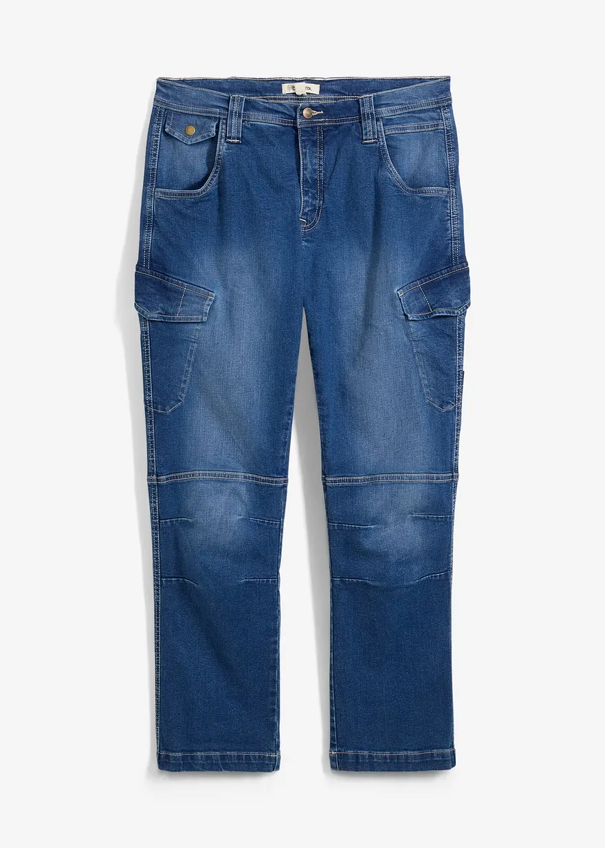 Relaxed Fit Cargo-Stretch-Jeans, Straight