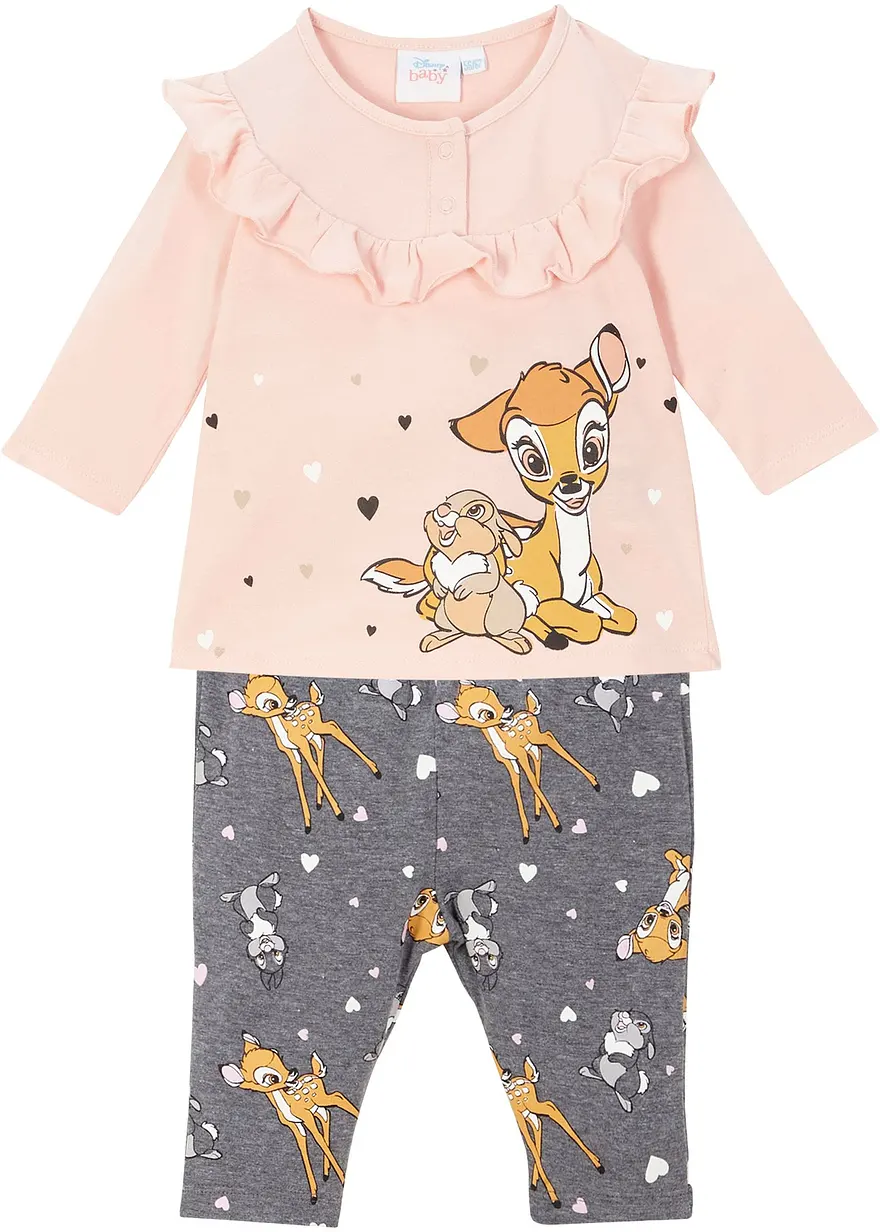 Disney Bambi Shirt und Leggings aus reiner Baumwolle (2-tlg. Set)