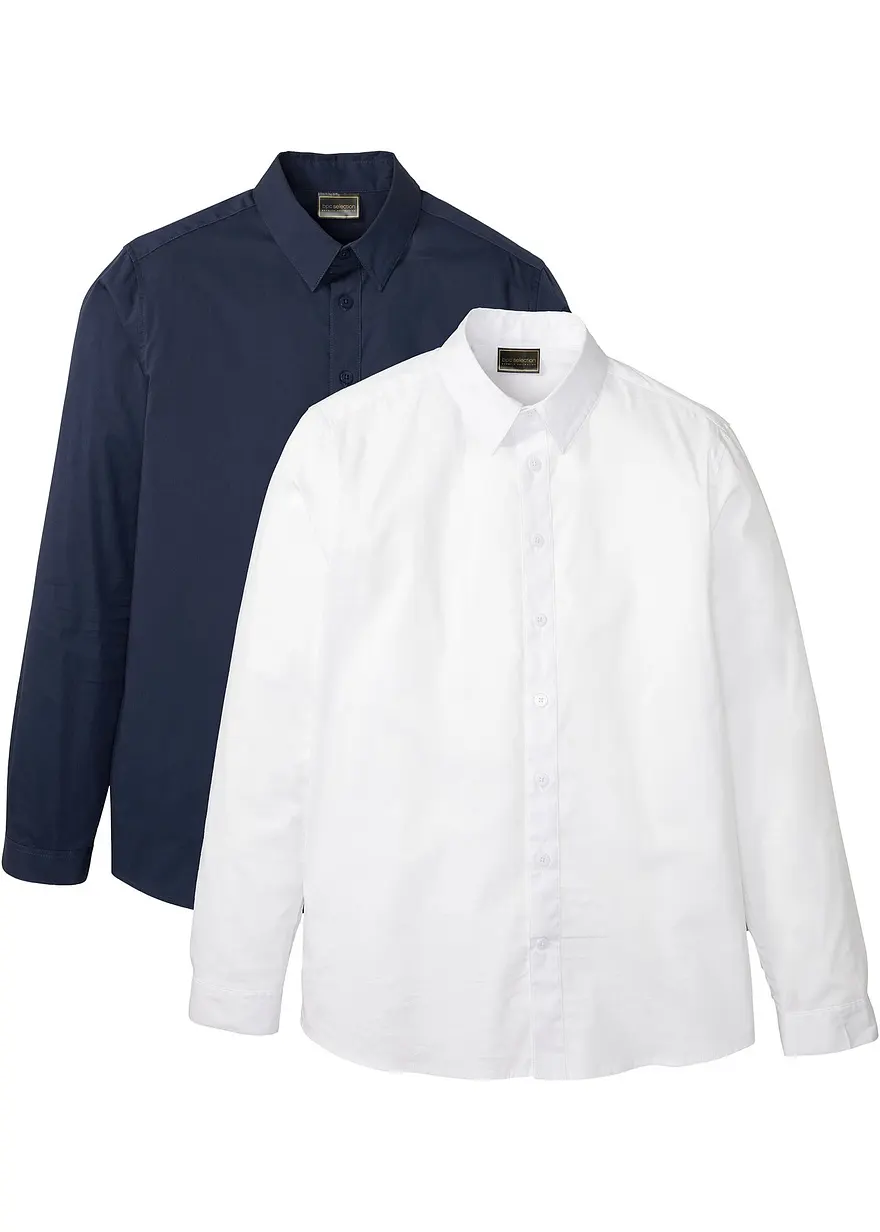 Business-Hemd mit Stretch, Slim Fit (2er Pack)