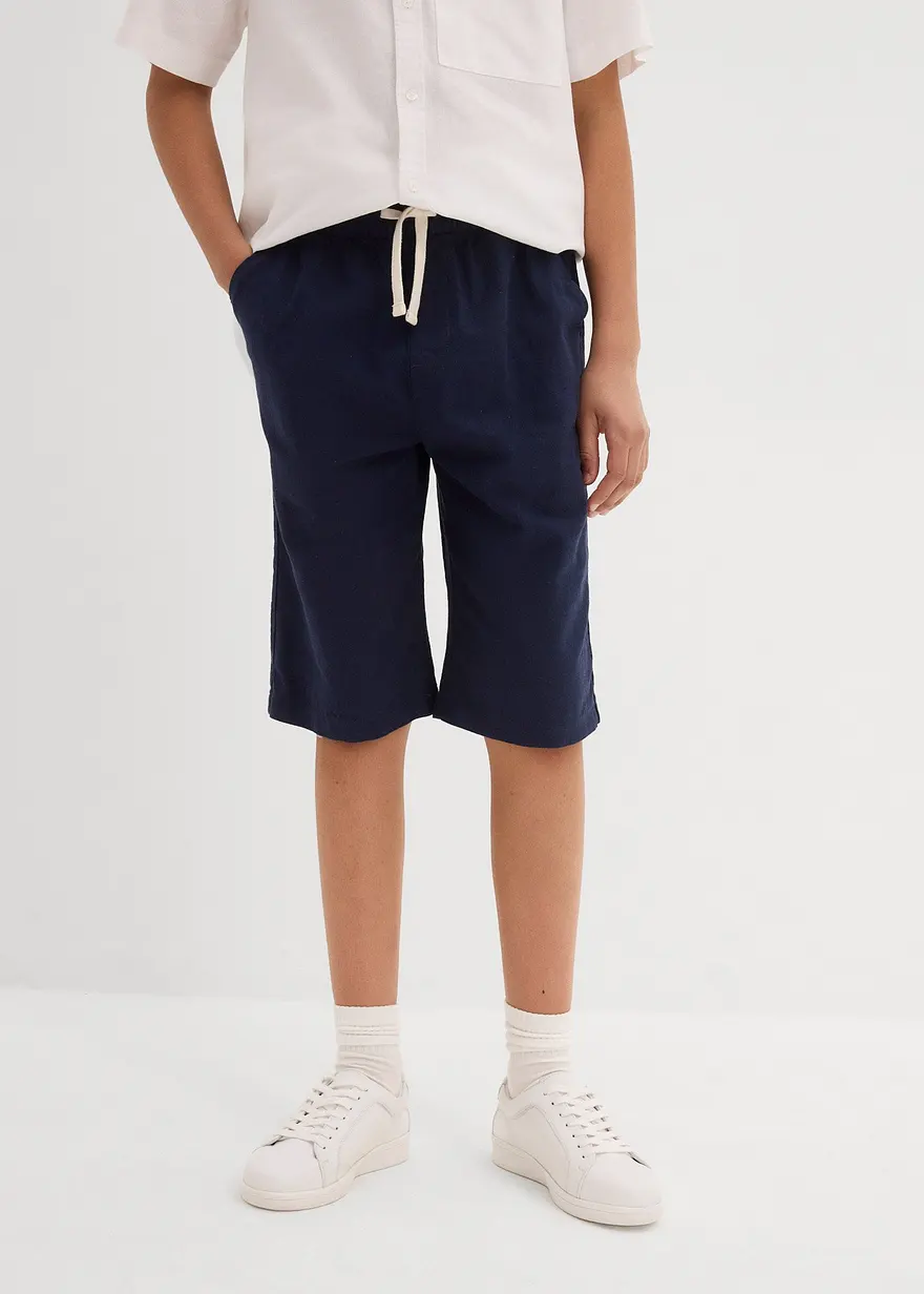 Schlupf-Shorts aus luftigem Leinen-Mix, Regular Fit