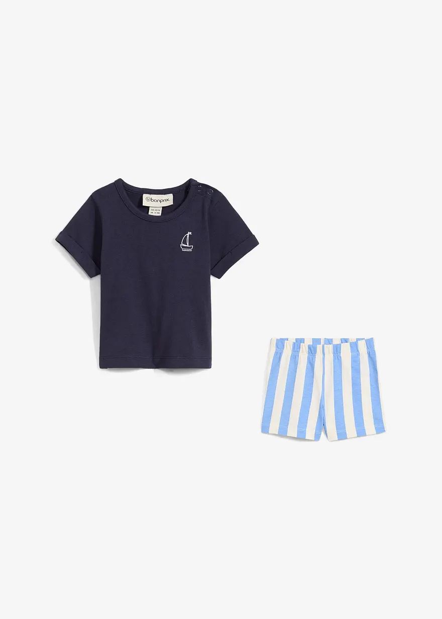 Shirt und kurze Hose aus reiner Bio-Baumwolle (2-tlg.Set)