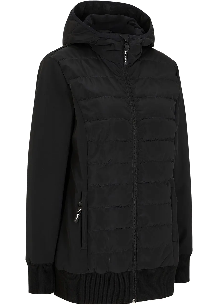 wasserabweisende, hybrid Steppjacke mit Materialmix