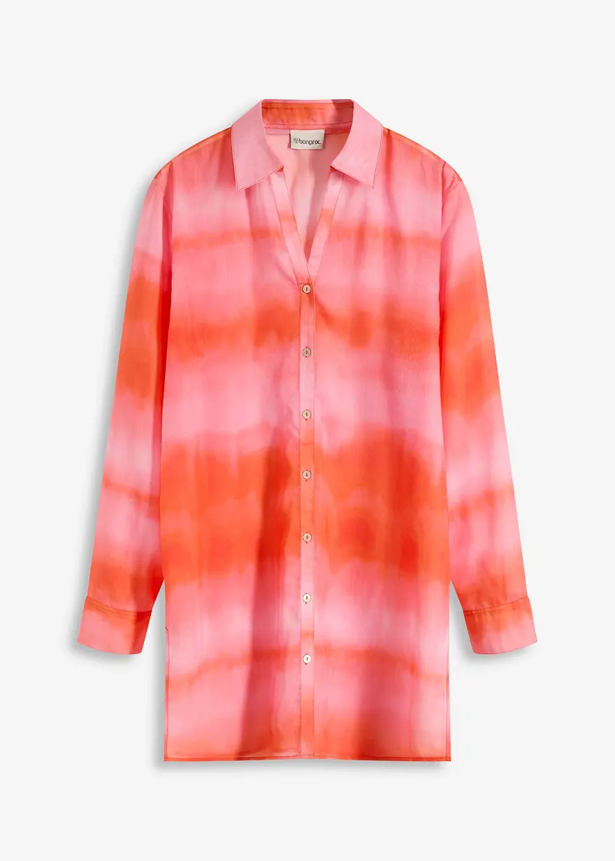 Longbluse mit Batik-Print