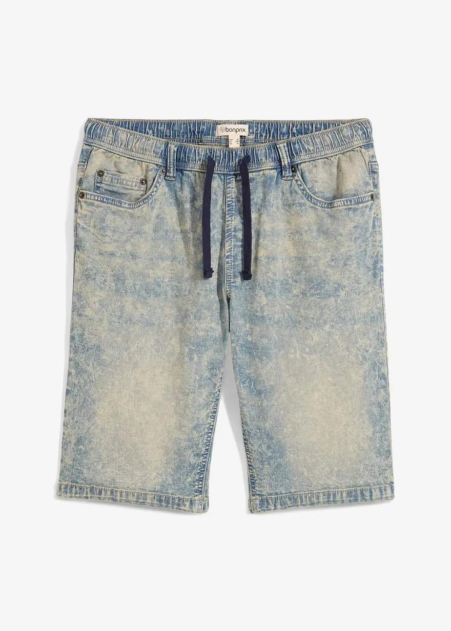 Leichte Stretch-Jeans-Schlupf-Bermuda, Slim Fit