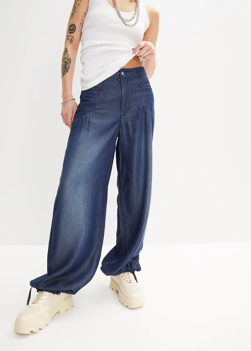 Wide-Leg-Hose aus fließendem Lyocell