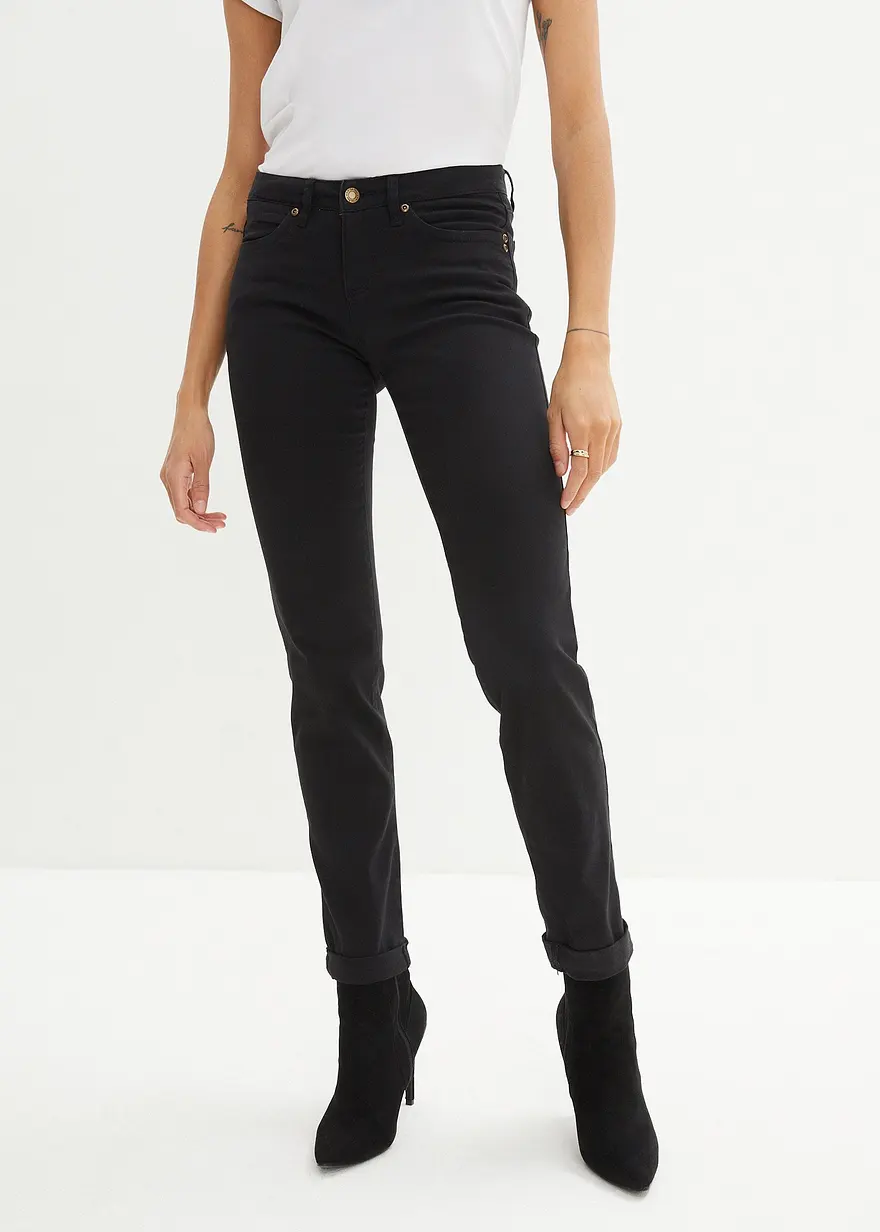 Straight Jeans Mid Waist, Stretch