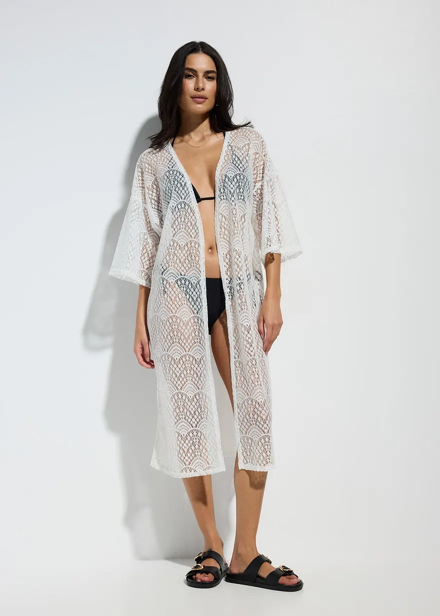 Transparenter Strandkimono