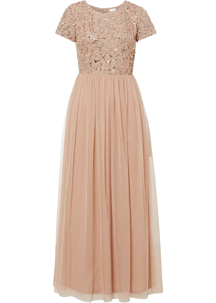 Maxikleid mit Paillettenstickerei