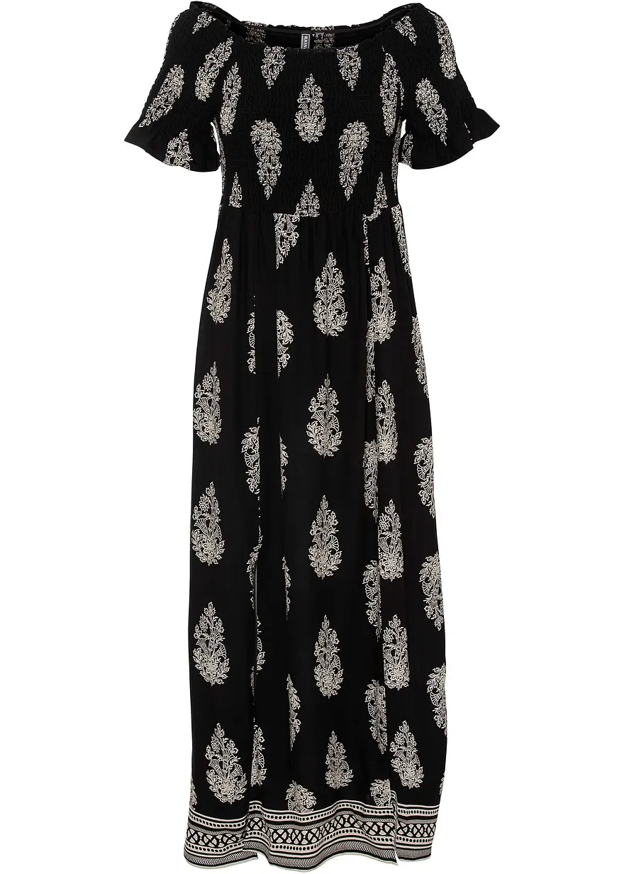 Carmen-Kleid aus fließender Viskose